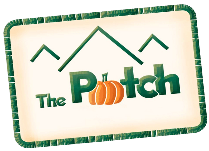 The Patch logo — embroidered patch with a pumpkin in the letter A